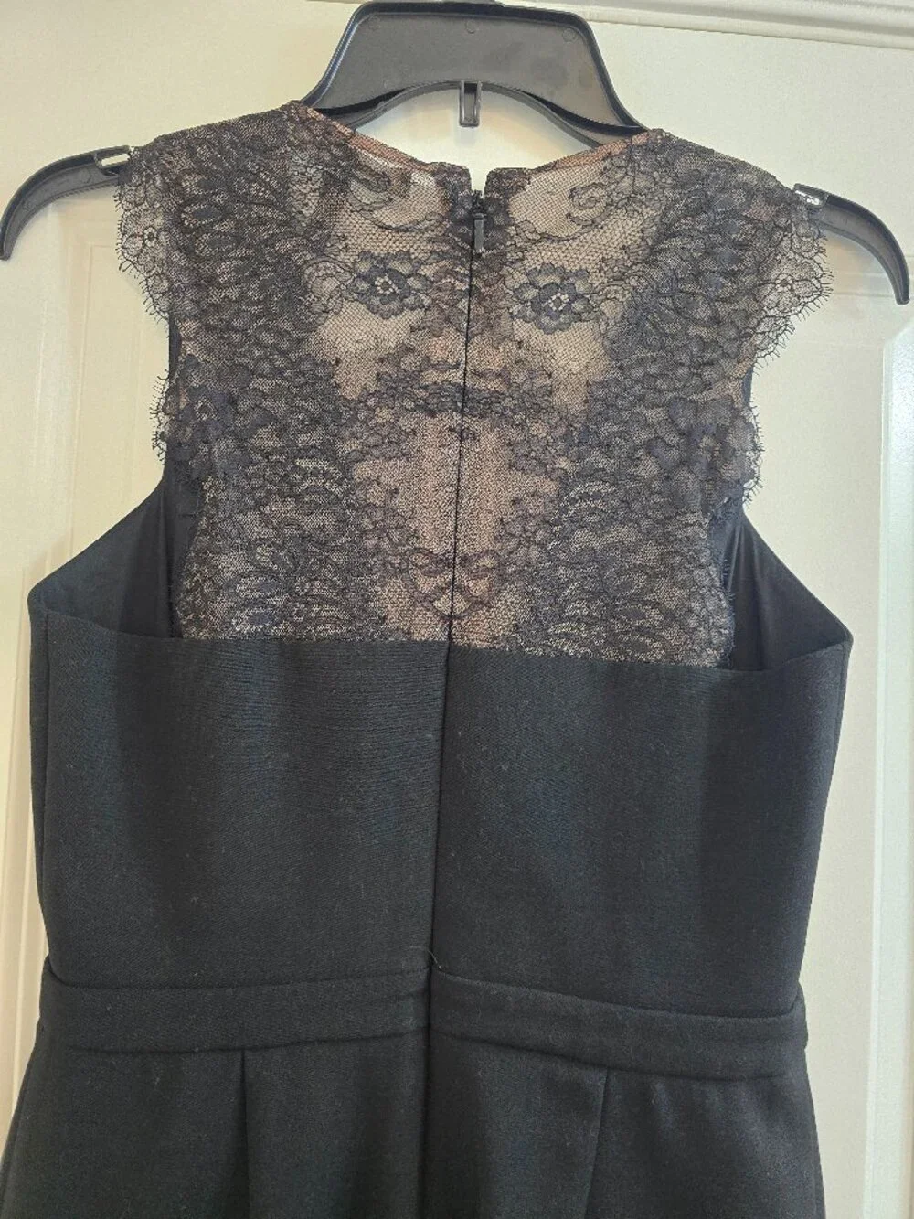 BCBG Max Azria Josef Lace Cut Out Wide Leg Jumpsuit - Black and Nude - Picture 6 of 6
